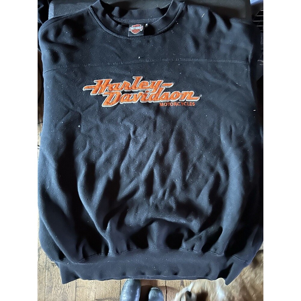 Men’s Harley Davidson Embroidered Logos Crew Neck sweatshirt Xlarge